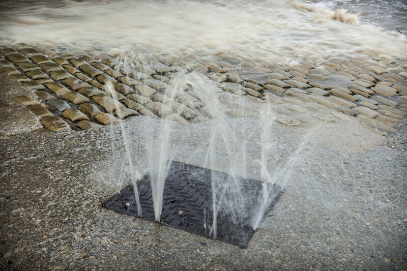 Blocked Drain Outside House in UK United Kingdom